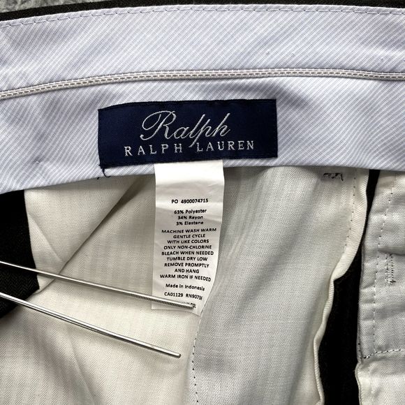 Ralph Lauren Dress Pants Adult 34x30 Grey Classic Blue Label Trouser Preppy Mens - Picture 11 of 13